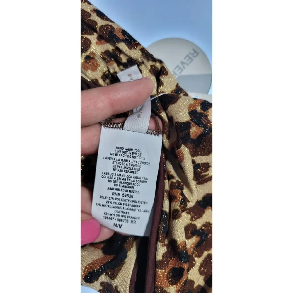 Becca by Rebecca Virtue Triangle Top Bikini Set Reversible Leopard Size Medium - Picture 9 of 12